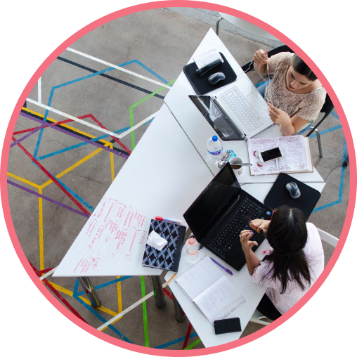 People sitting on table